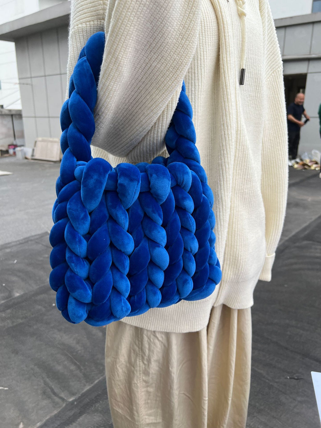Hand Woven Crystal Velvet Bag