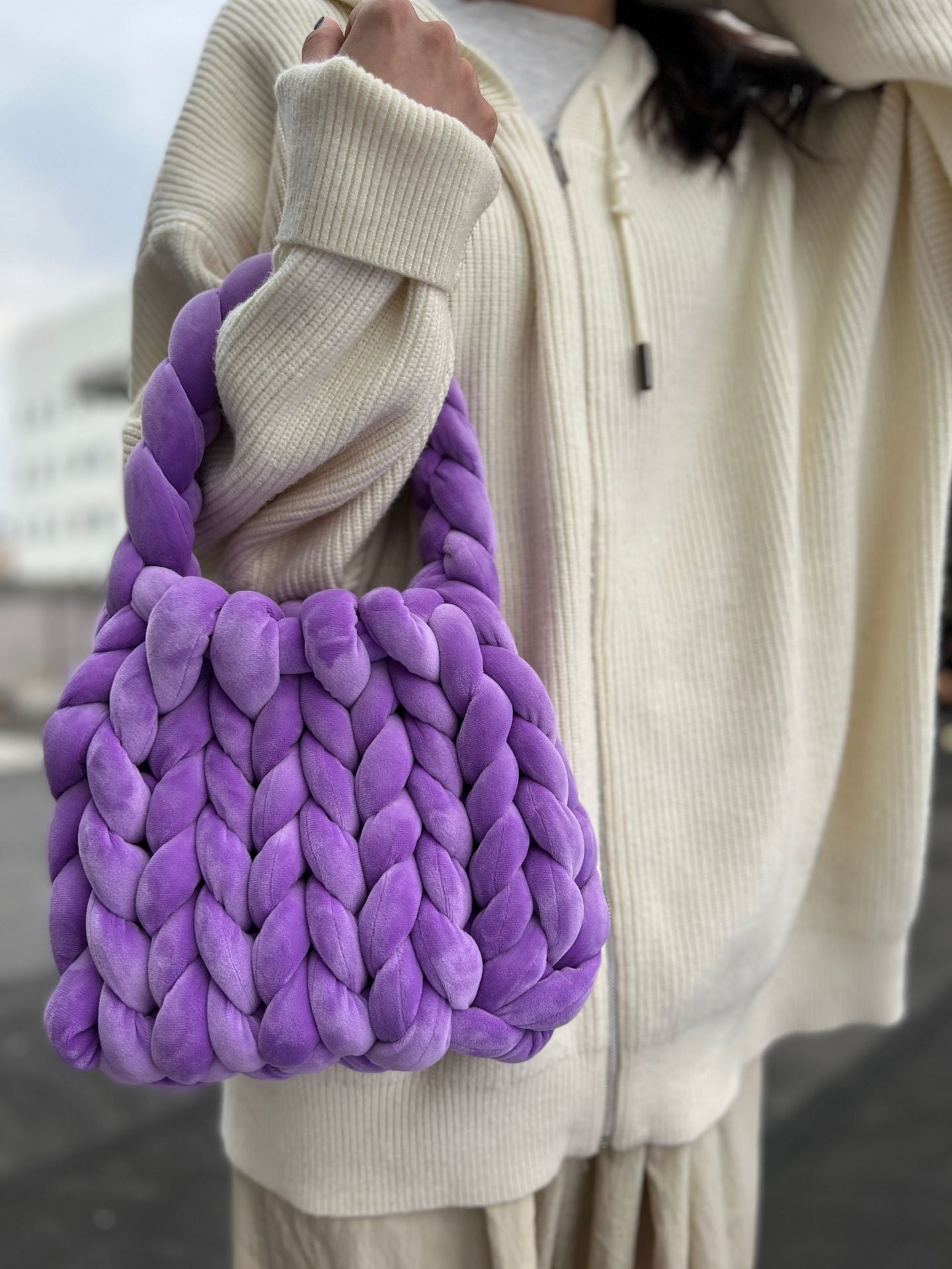 Hand Woven Crystal Velvet Bag