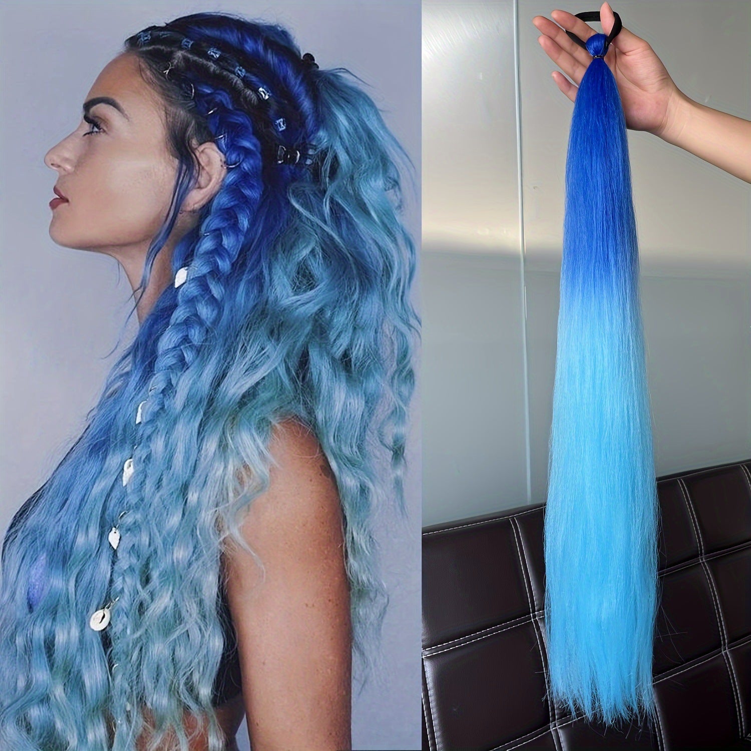 Rich Color Braid Ponytail wig