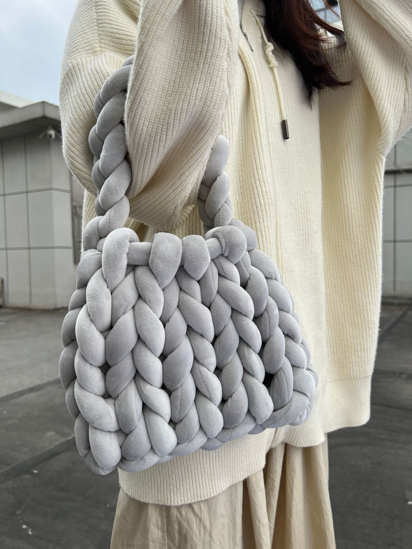 Hand Woven Crystal Velvet Bag