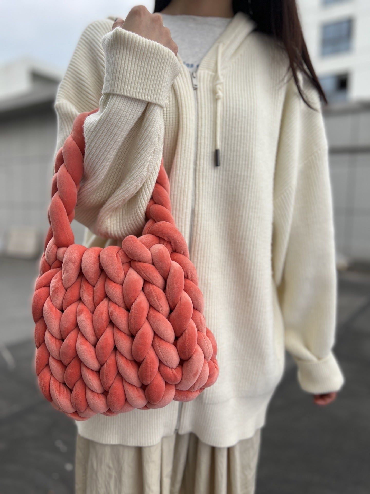 Hand Woven Crystal Velvet Bag