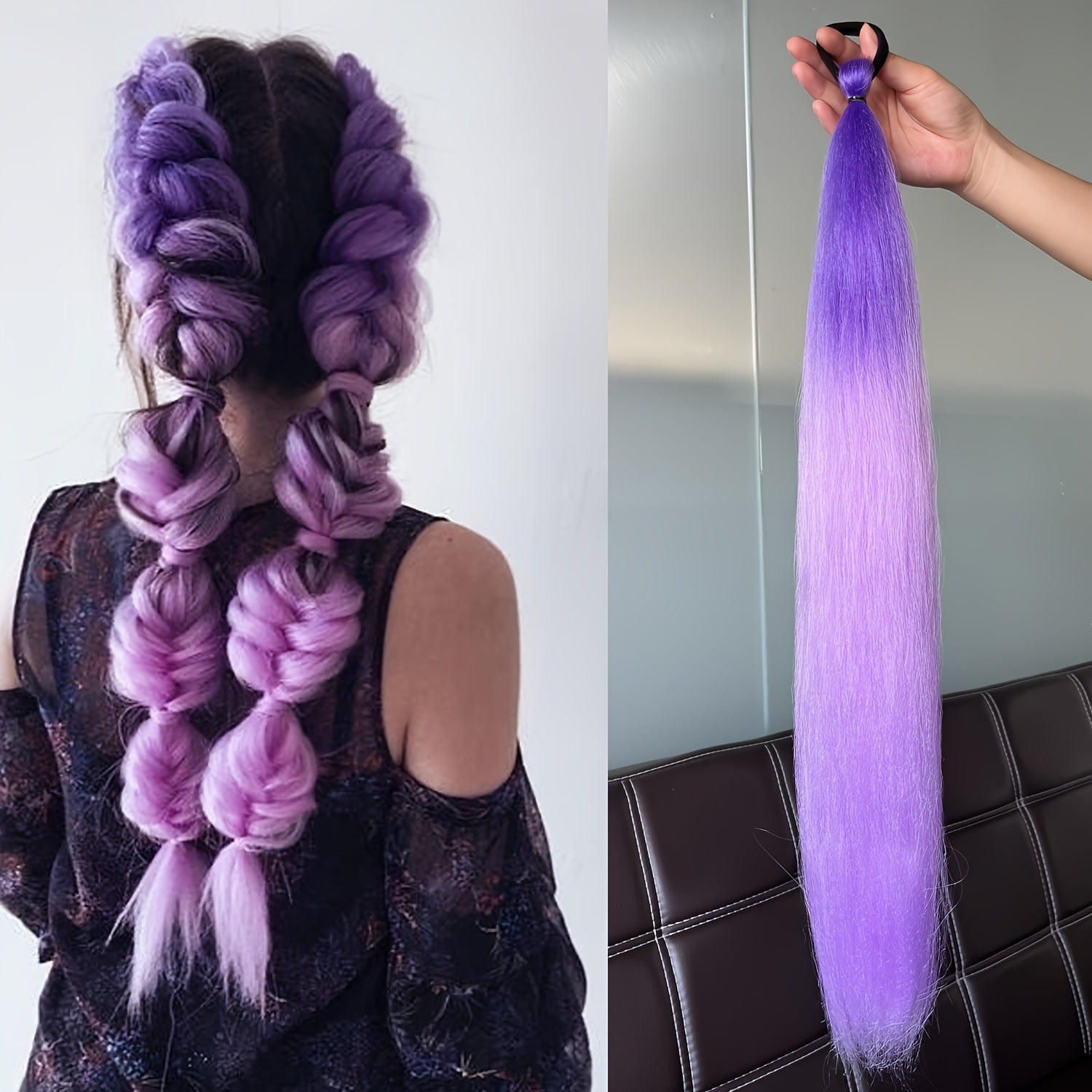 Rich Color Braid Ponytail wig