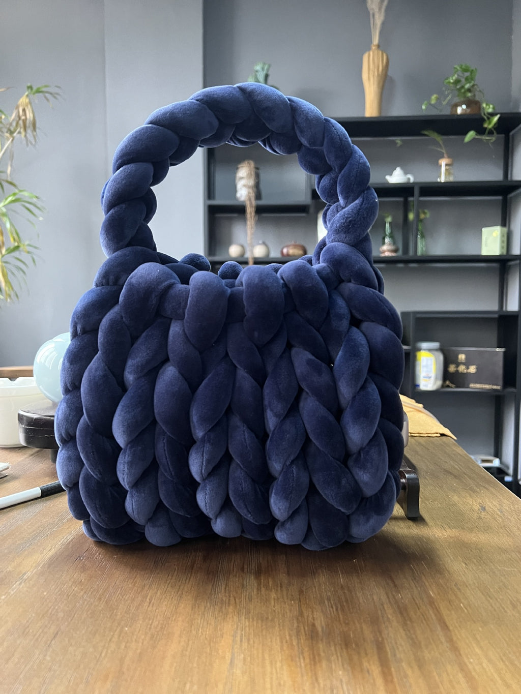 Hand Woven Crystal Velvet Bag