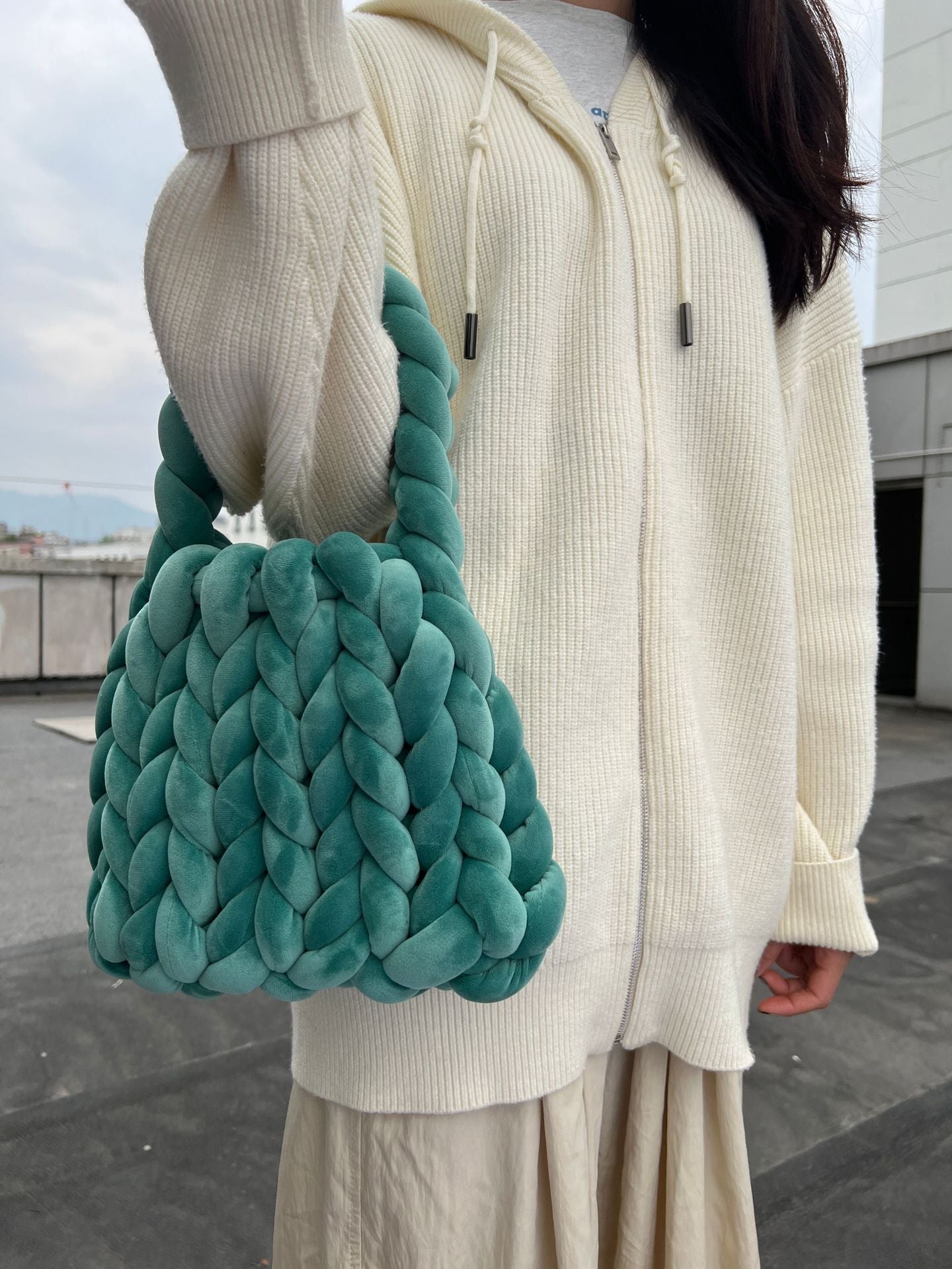 Hand Woven Crystal Velvet Bag