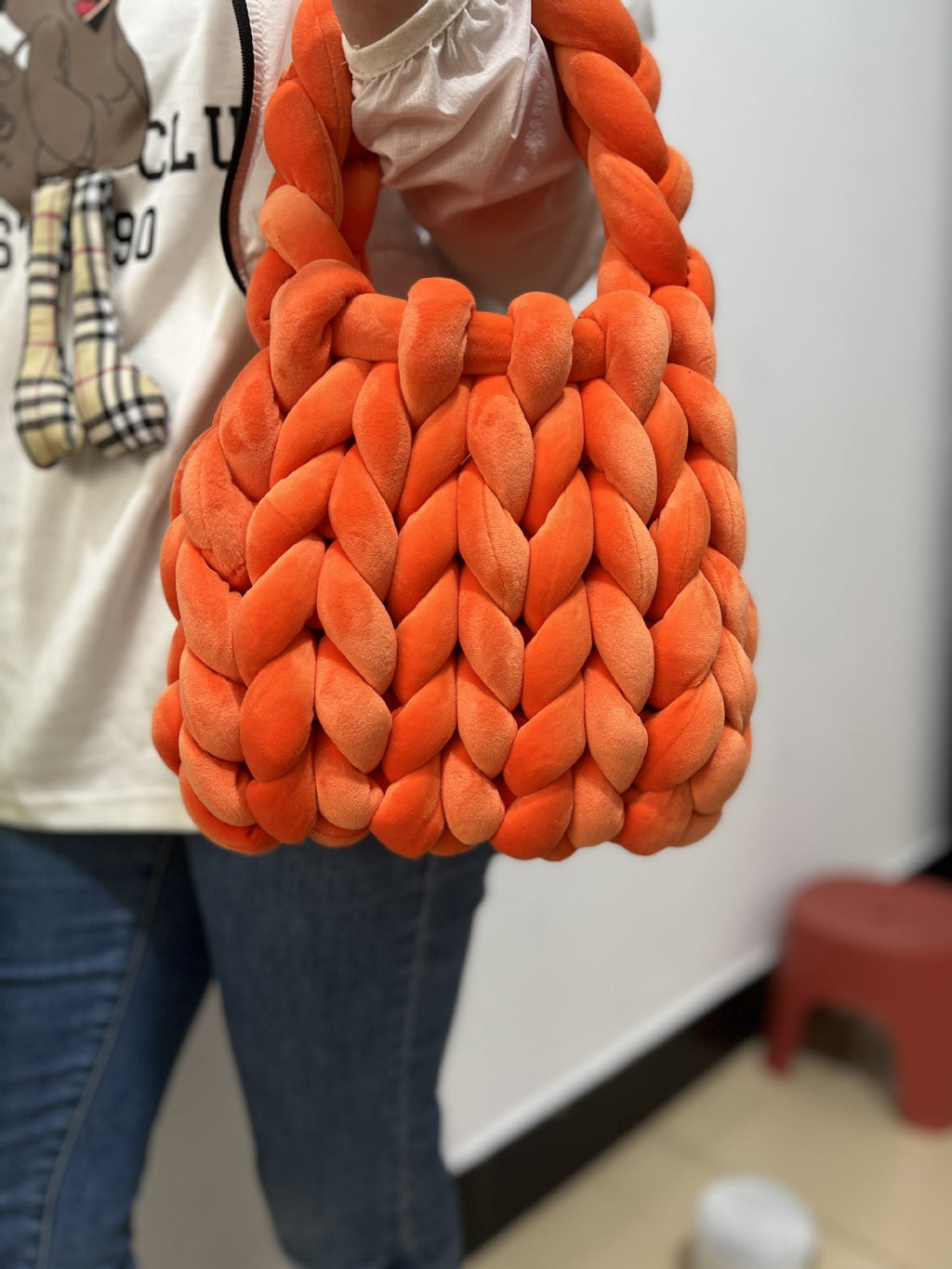 Hand Woven Crystal Velvet Bag