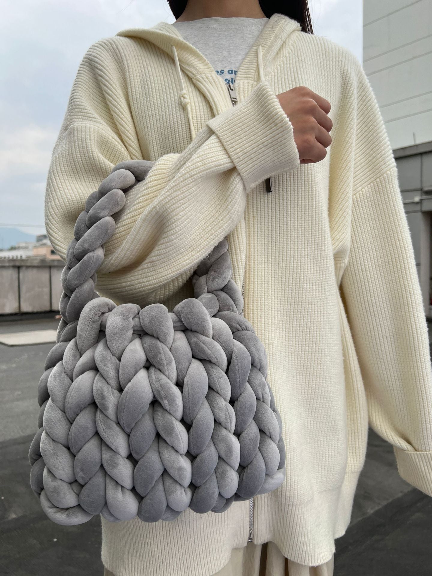 Hand Woven Crystal Velvet Bag