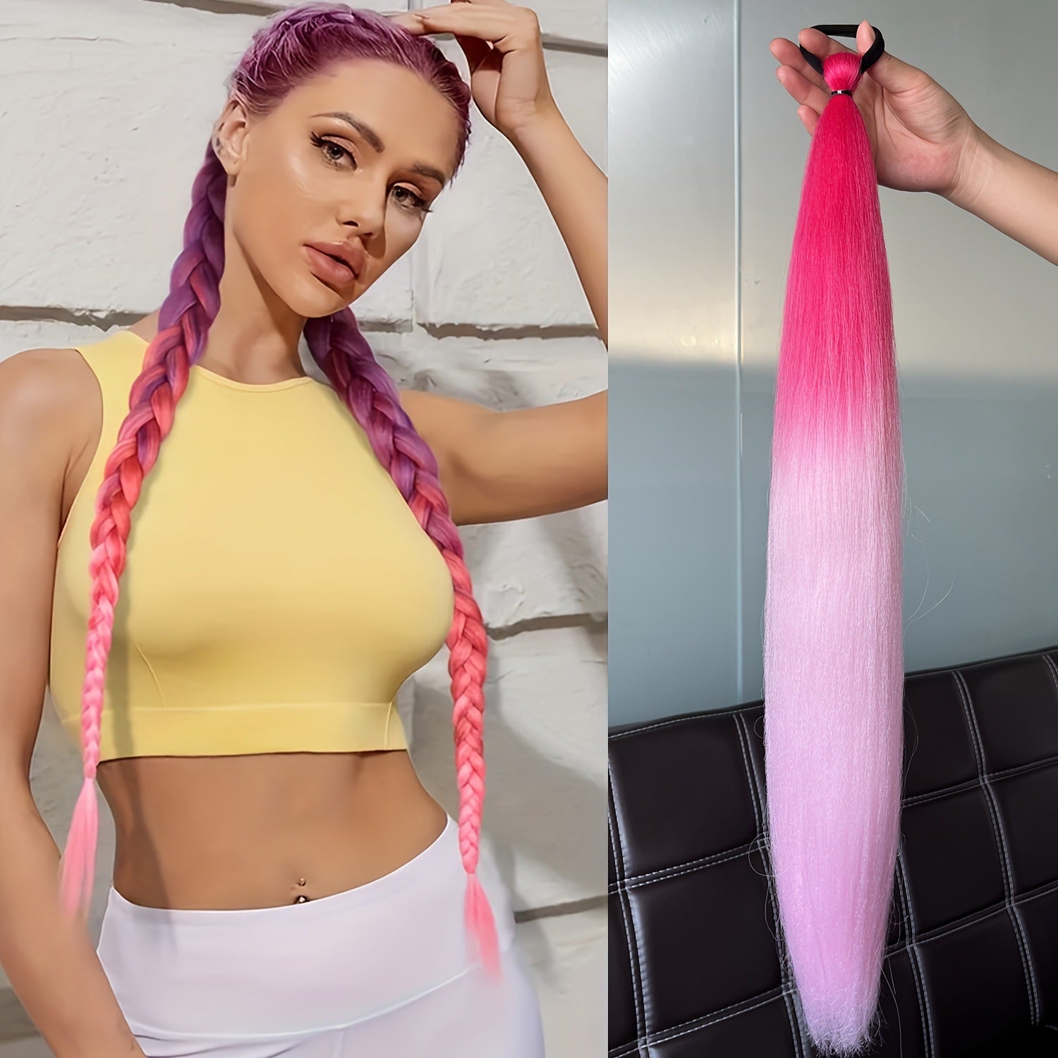 Rich Color Braid Ponytail wig