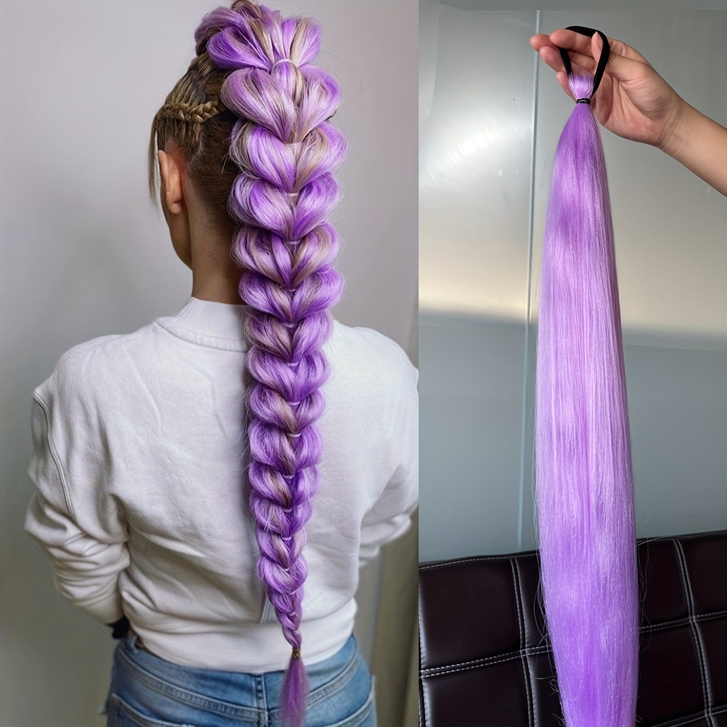 Rich Color Braid Ponytail wig
