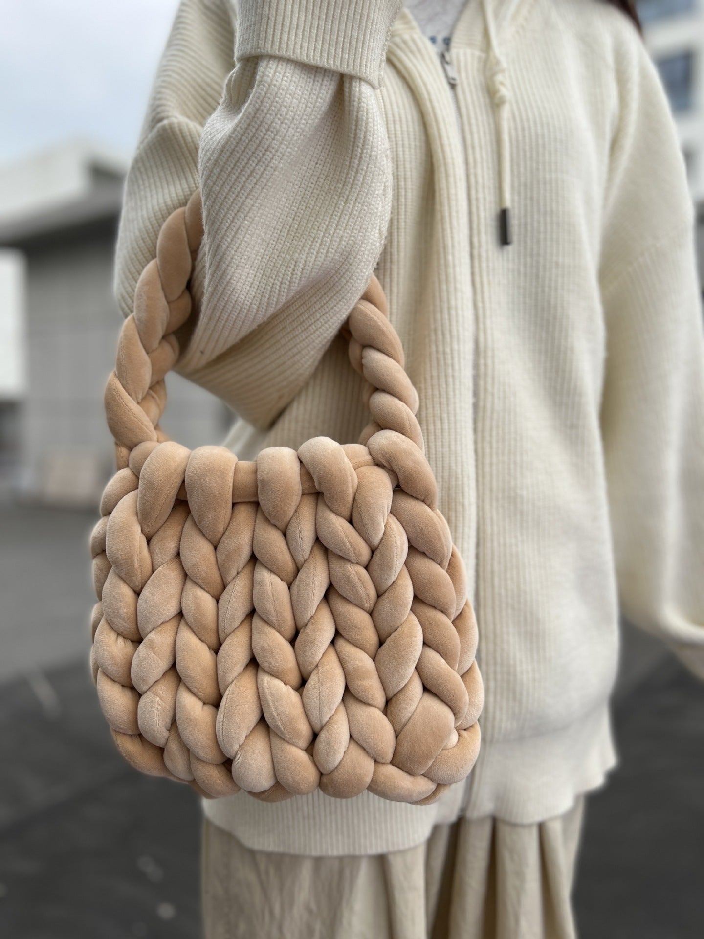 Hand Woven Crystal Velvet Bag