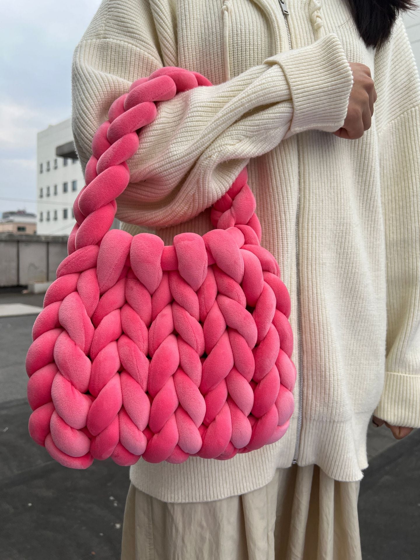 Hand Woven Crystal Velvet Bag