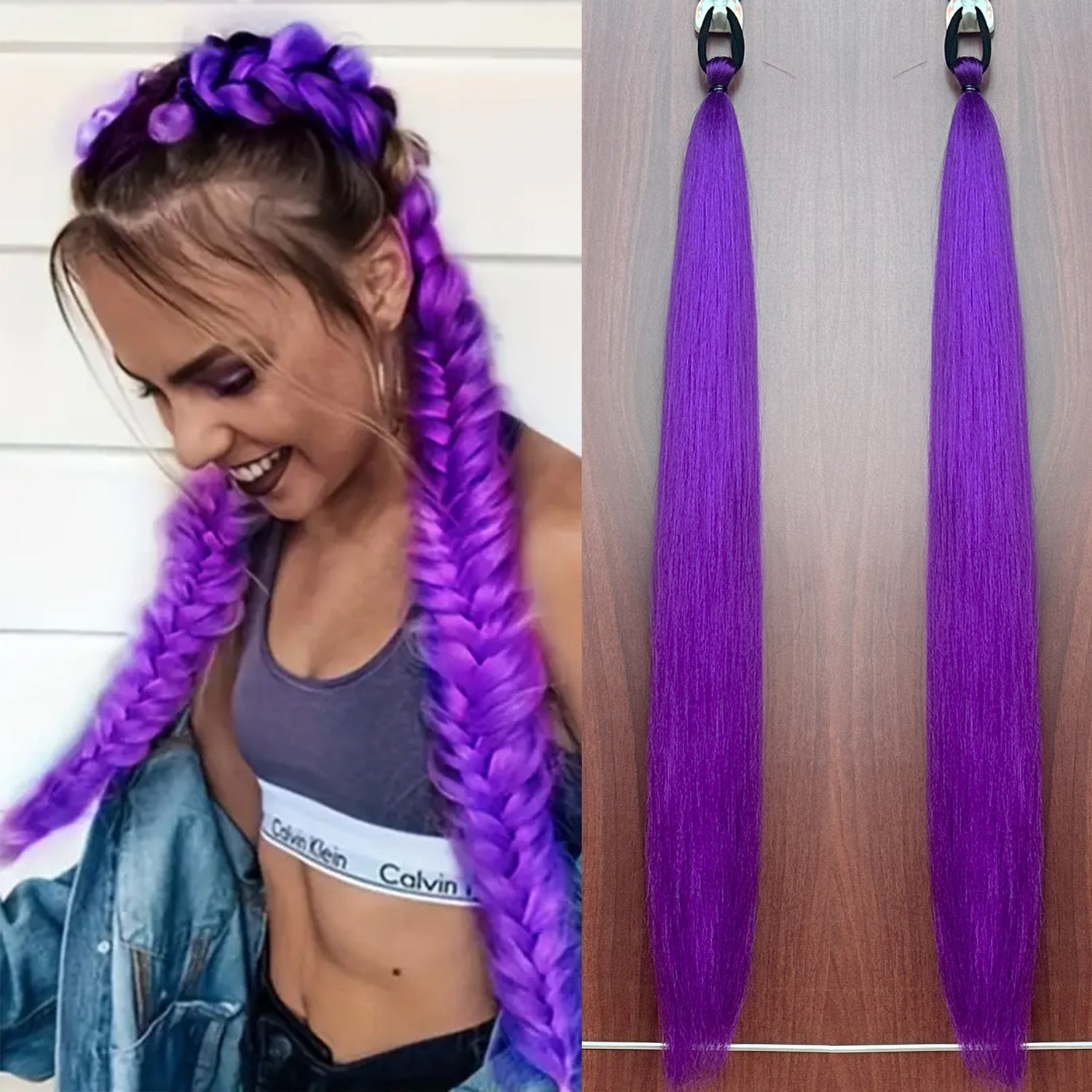 Rich Color Braid Ponytail wig