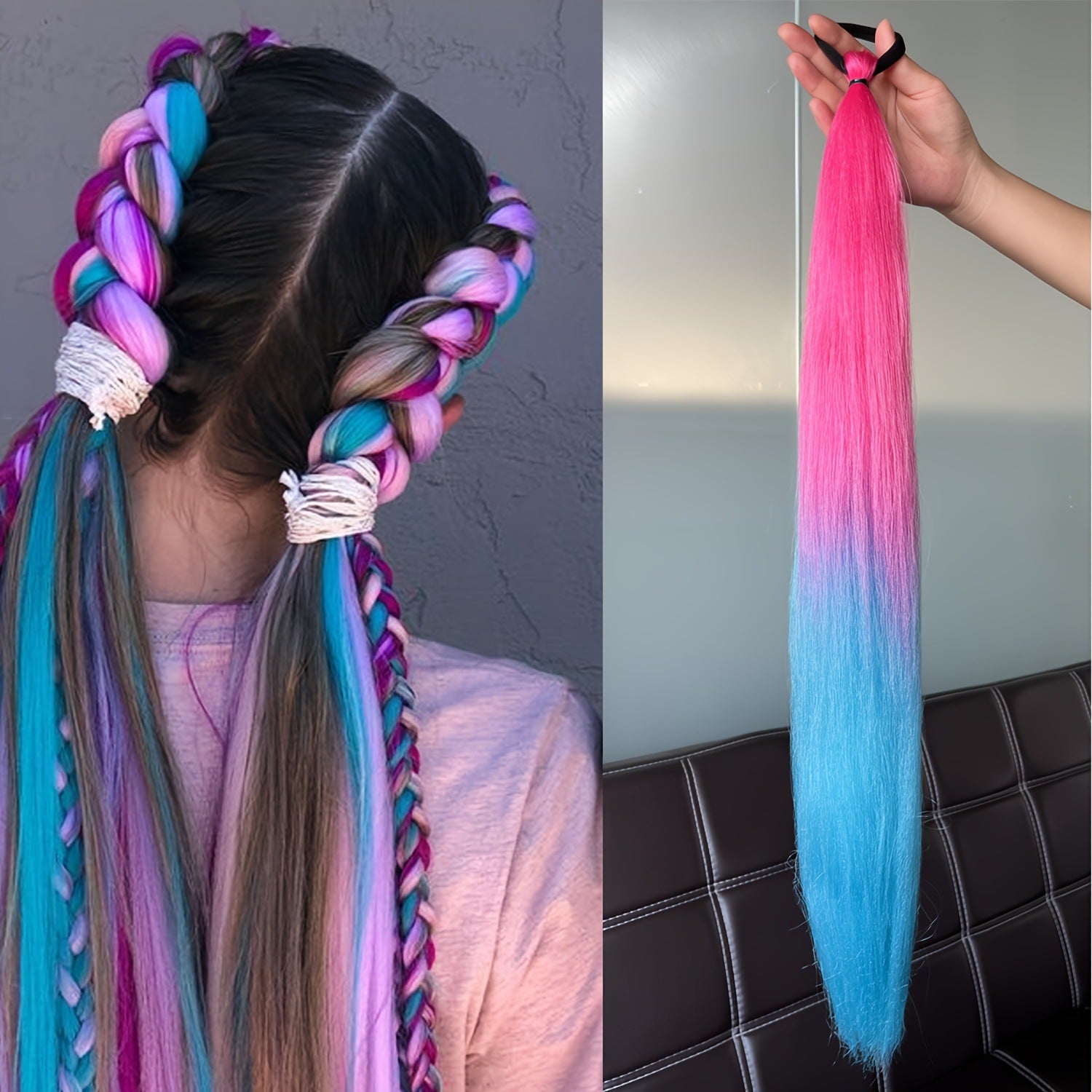 Rich Color Braid Ponytail wig