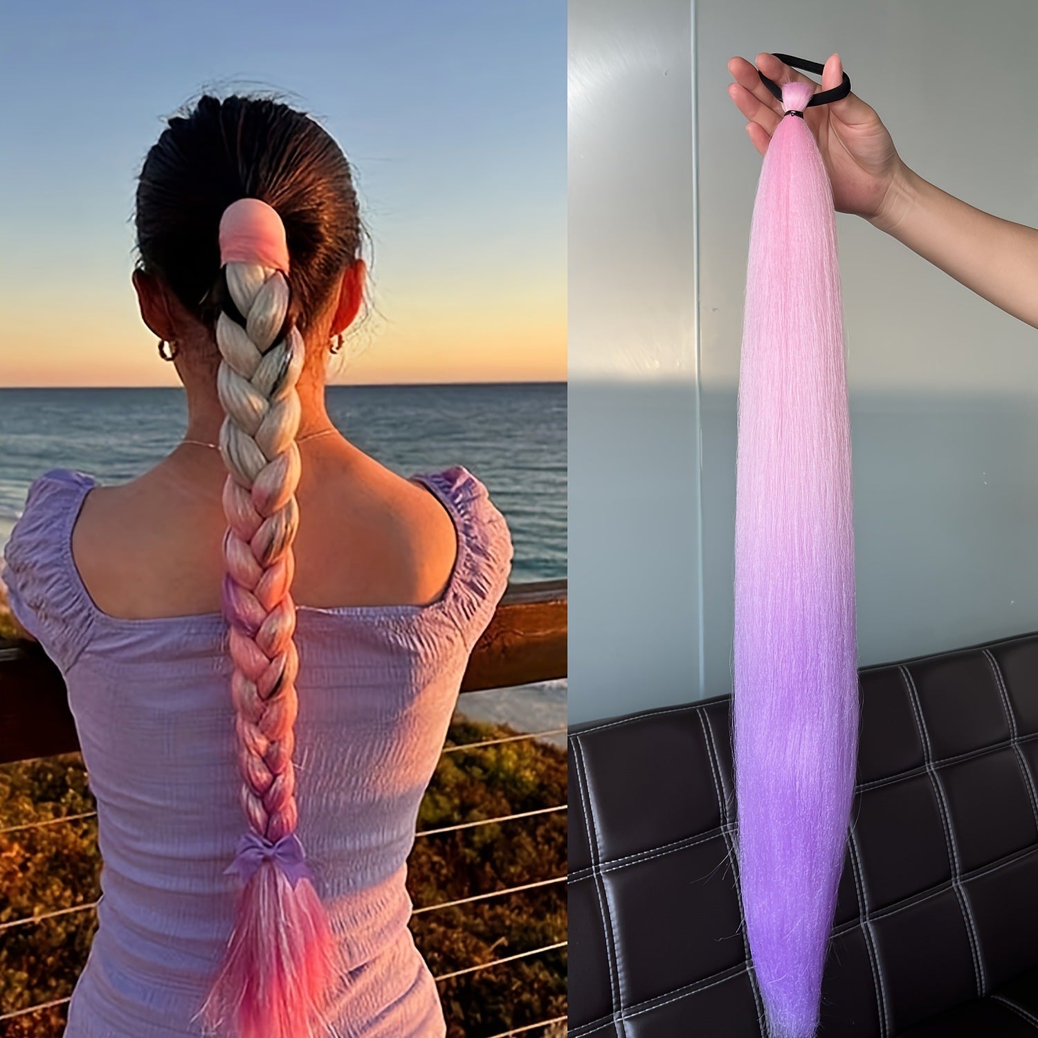 Rich Color Braid Ponytail wig